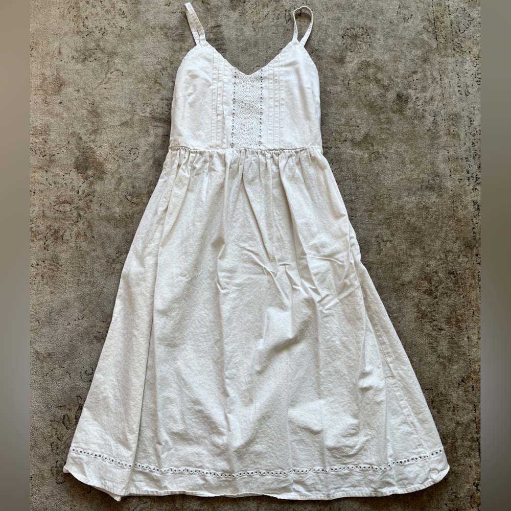 Pretty linen white summer dress